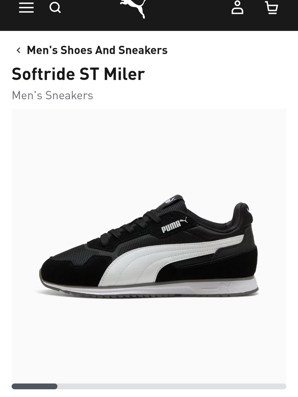 Puma Softride ST Miler Men’s Sneakers - Black and White